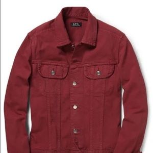 A.P.C. Slim-Fit Washed Red Denim Jacket